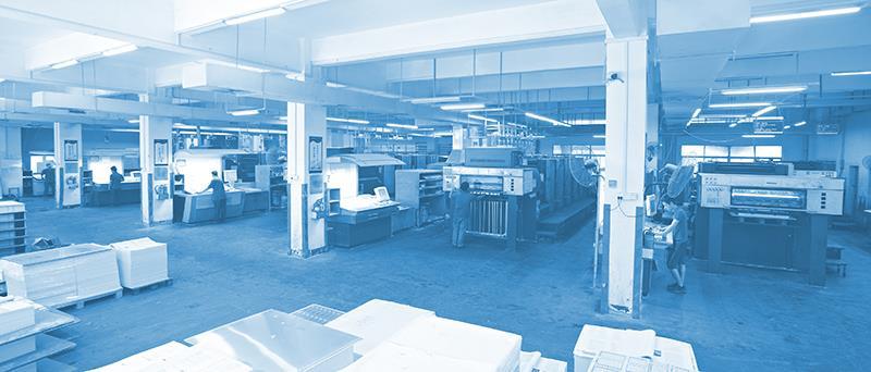 Der er 6 sæt 45 farveprintpresser i vores fabrik